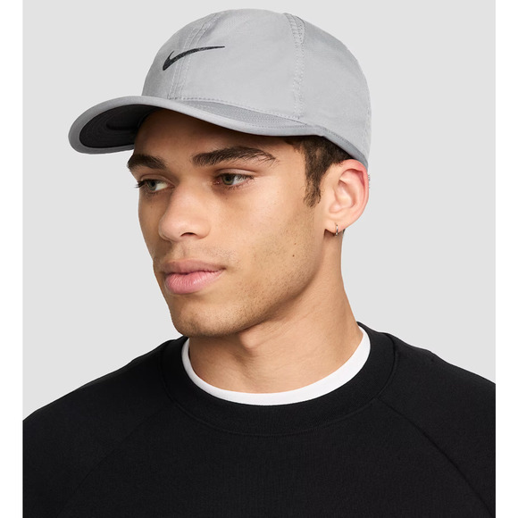 Nike Dri FIT Size M/L Club Unstructured Featherlight Cap Grey Black FB5682 073 - Picture 3 of 10